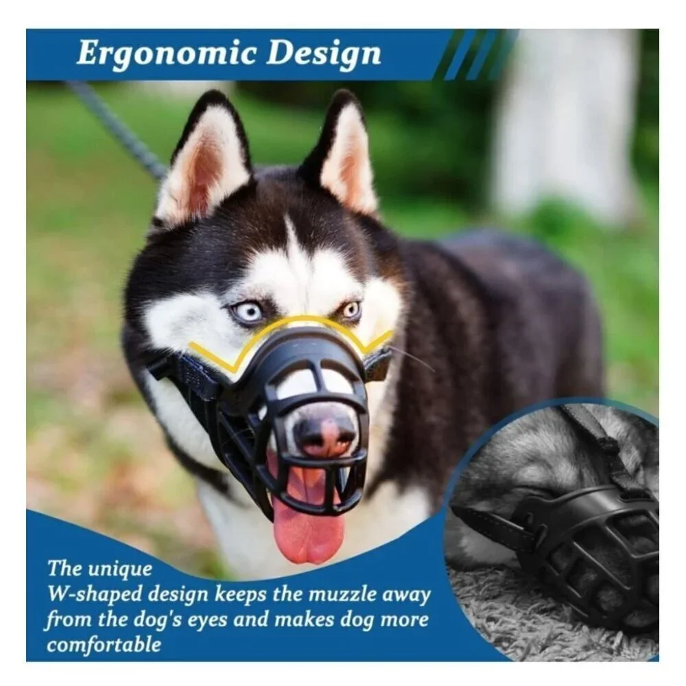 BARKLESS Dog Muzzle, Basket Muzzle for Biting, Chewing and Scavenging, Humane C1